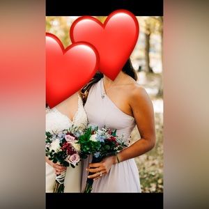 mesh one-shoulder bridesmaid dress with full skirt | david's bridal